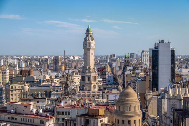 Buenos Aires City Legislature Tower and downtown aerial view - B